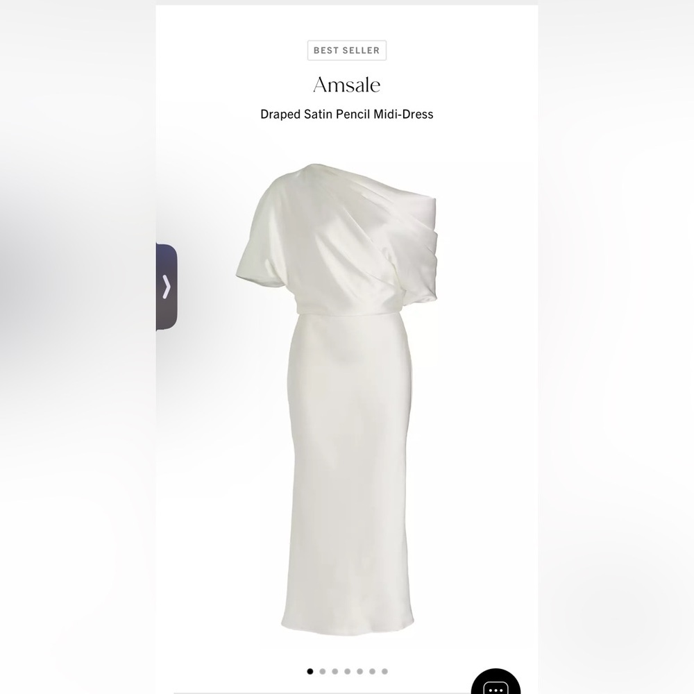Amsale Draped Satin Pencil Midi-Dress